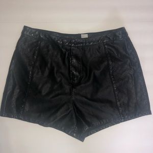 Faux leather shorts